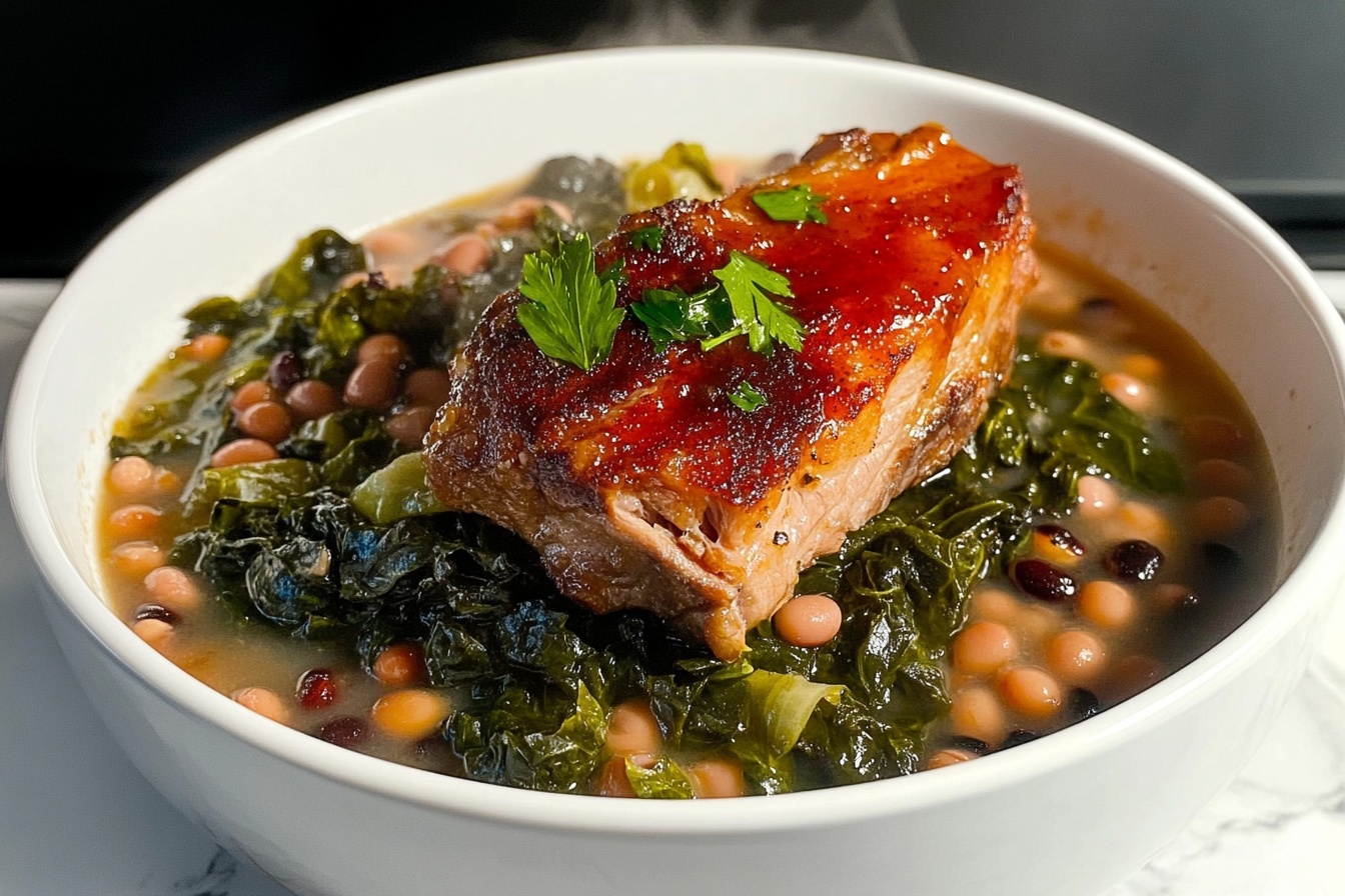 Peas and Greens with Smoked Turkey Recipe
