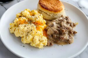 Biscuits and Gravy with Scrambled Eggs Recipe