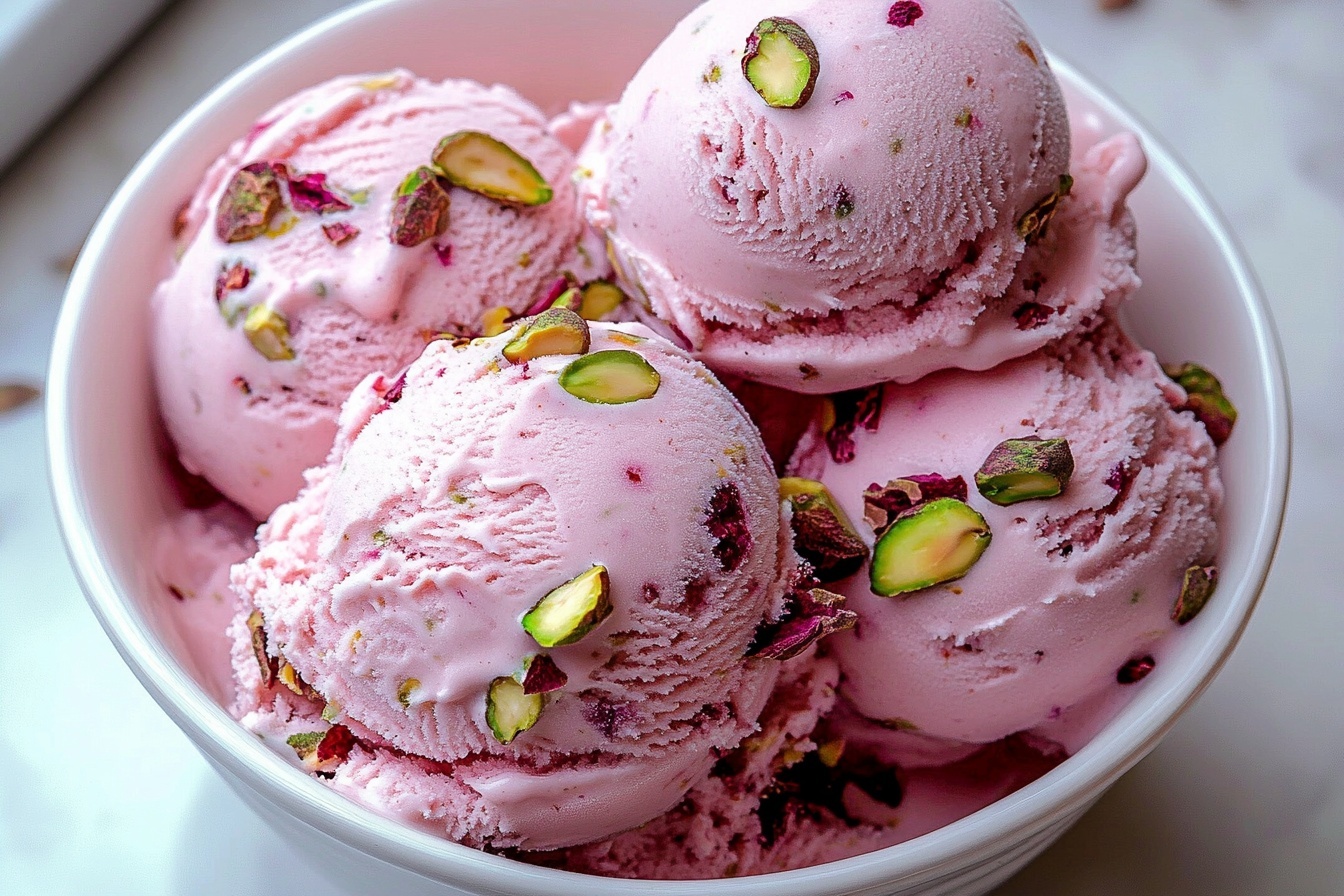 Rose Pistachio Ice Cream Recipe