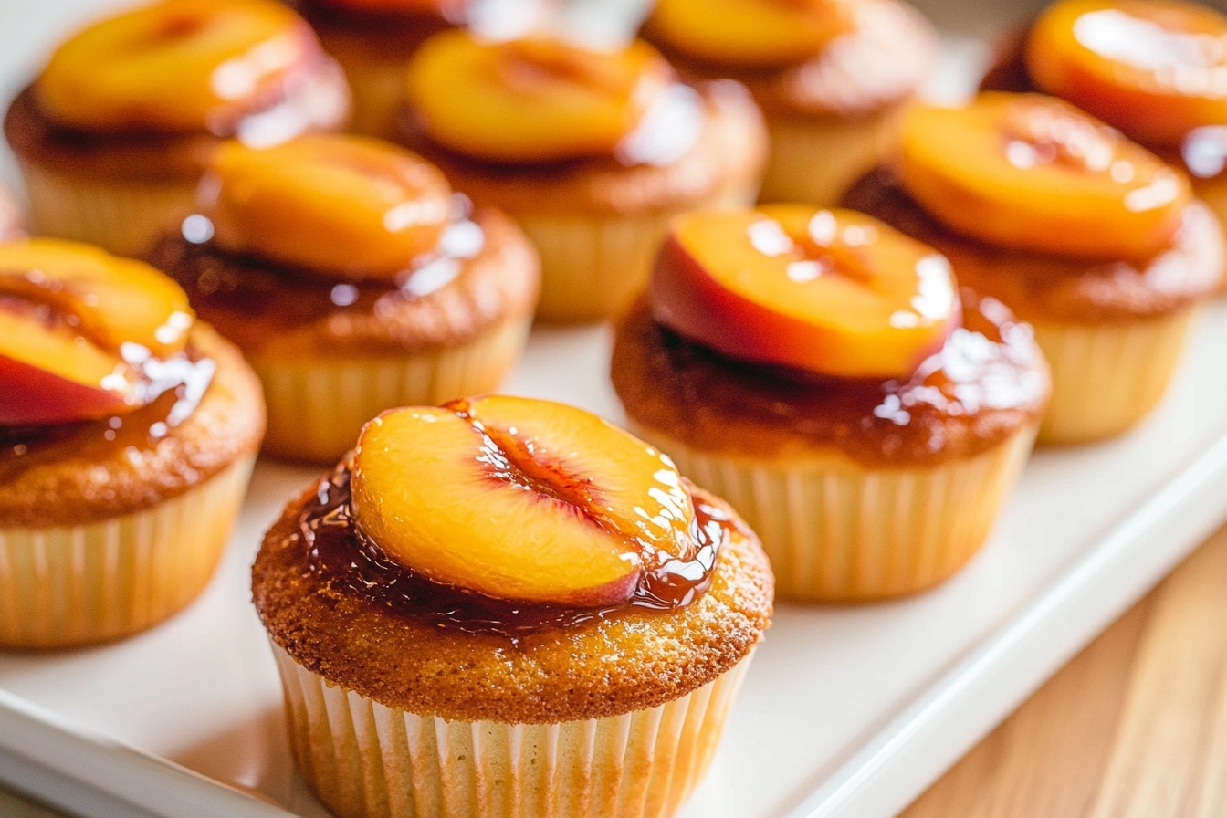 Peach Upside Down Mini Cakes Recipe - Recipe Image