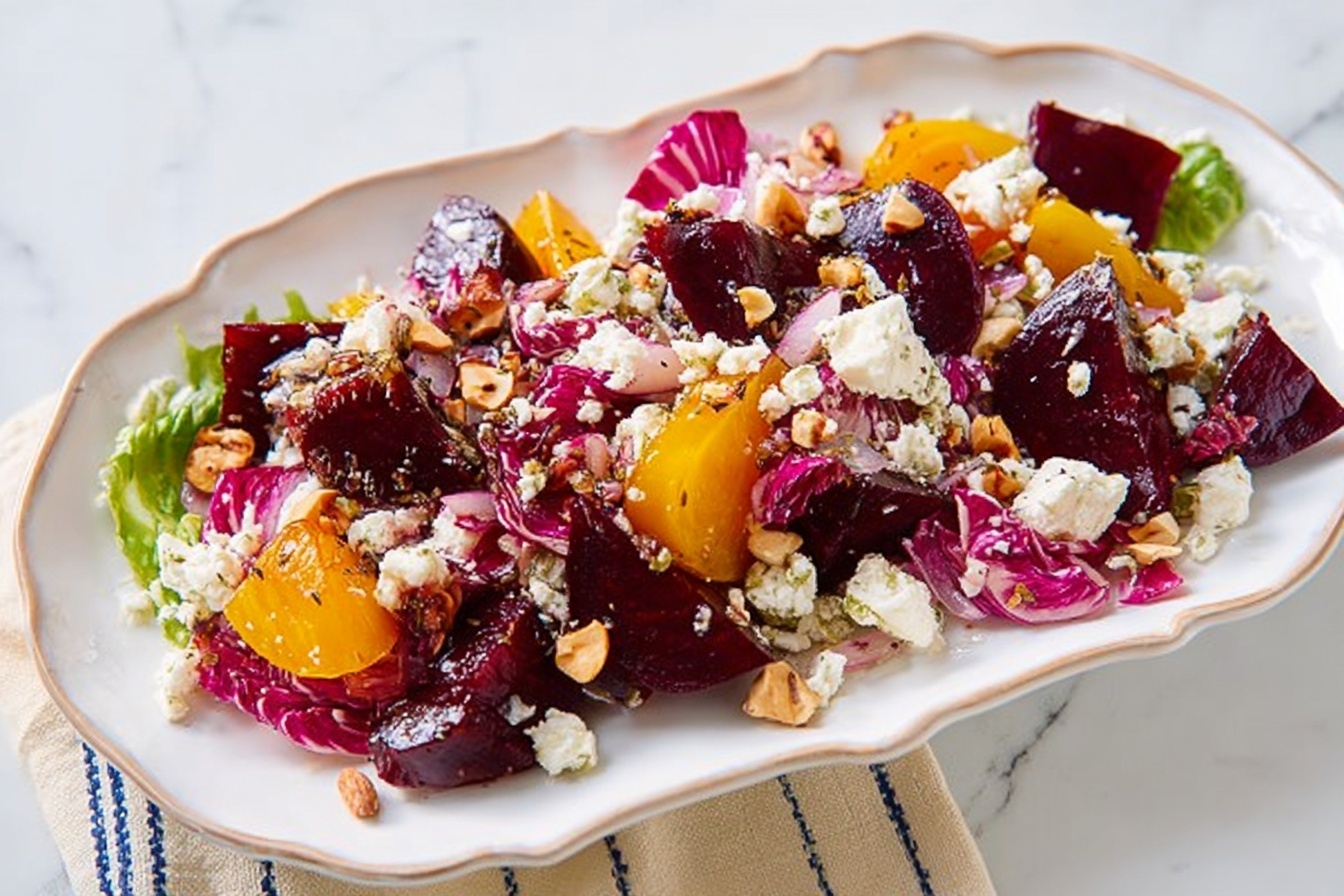 Beet, Radicchio, & Gorgonzola Salad With Blood Orange Vinaigrette Recipe