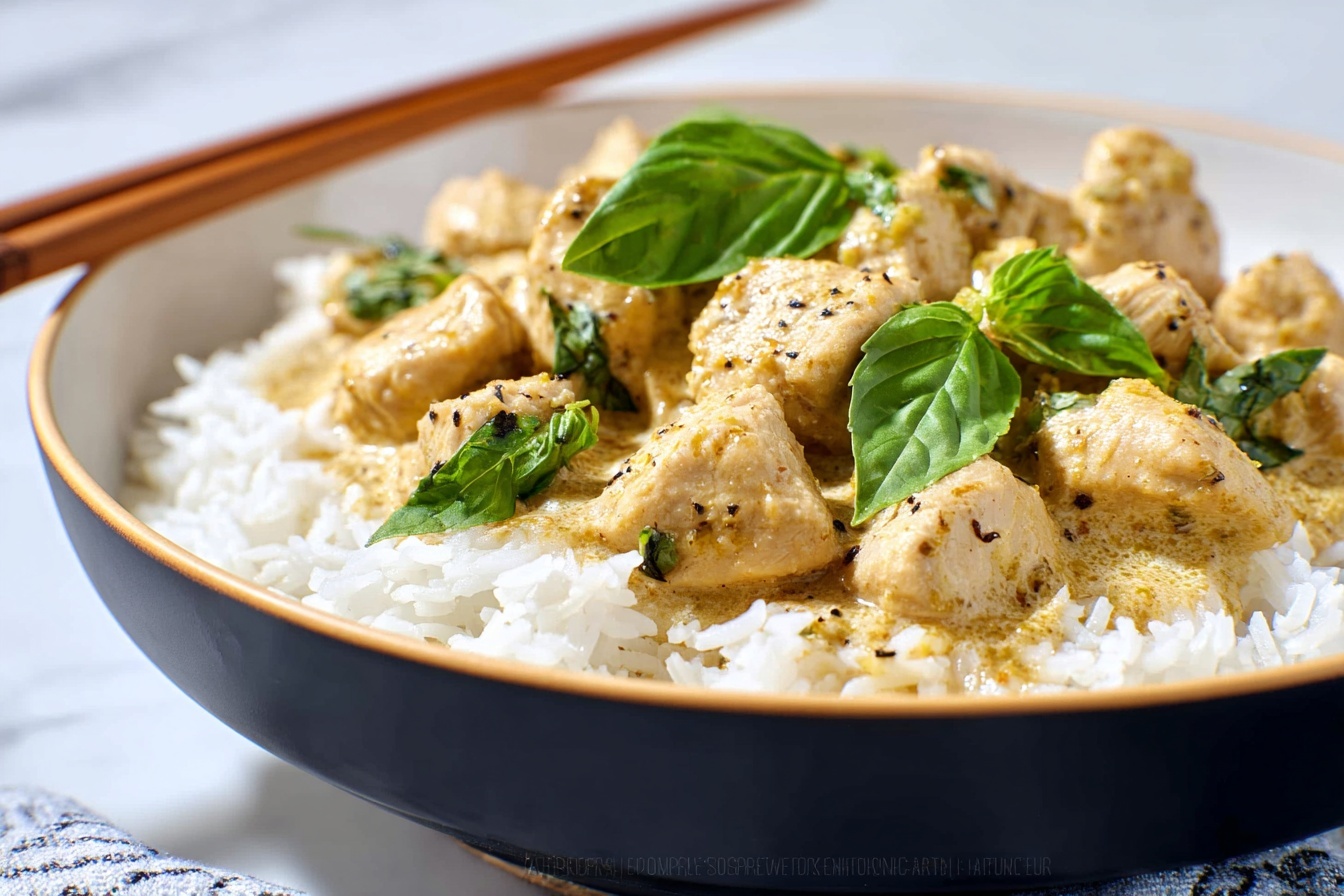 Basil Chicken with Coconut Curry Sauce Recipe