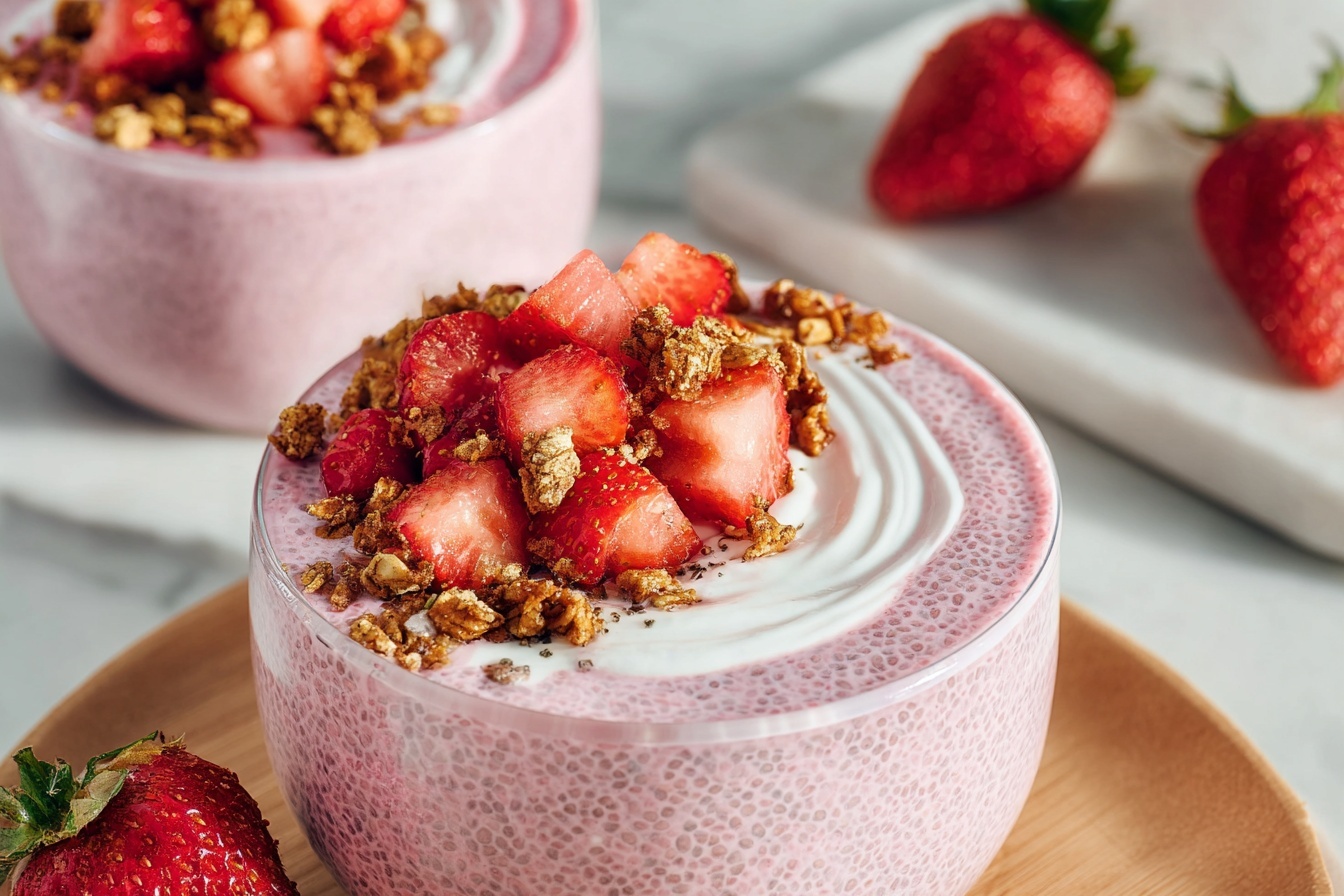 Thick Strawberry Vanilla Chia Pudding with Greek Yogurt Recipe 6 Thick Strawberry Vanilla Chia Pudding with Greek Yogurt Recipe - Recipe Image