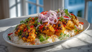 Churu Chicken Amarillo: Spicy Peruvian Grilled Chicken with Cilantro Rice Recipe