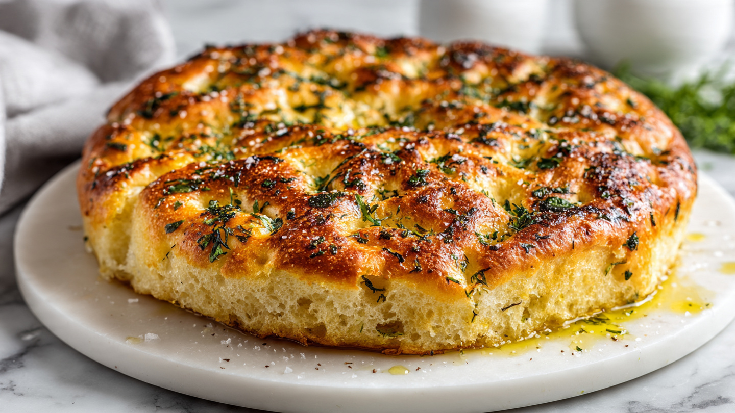 Crispy, Cheesy Garlic Parmesan Focaccia Bread Recipe