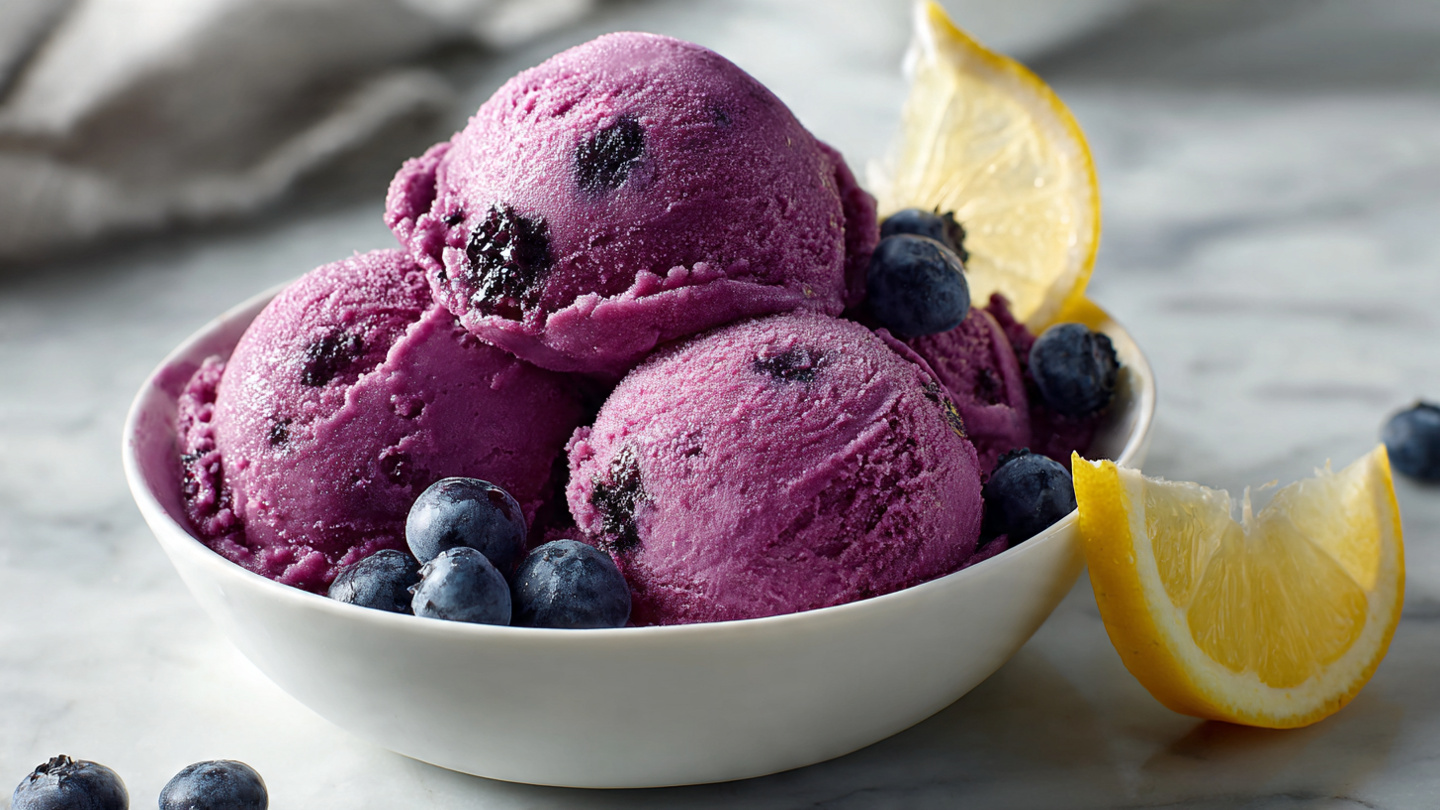 No Churn Blueberry Lemon Sorbet for a Refreshing Treat Recipe