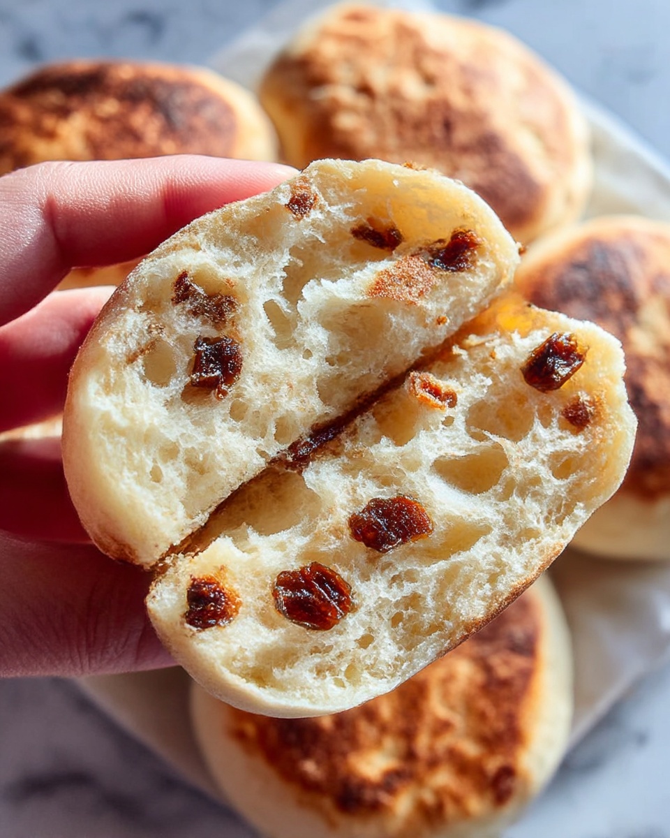 Cinnamon Raisin Sourdough English Muffins Recipe - Recipe Image