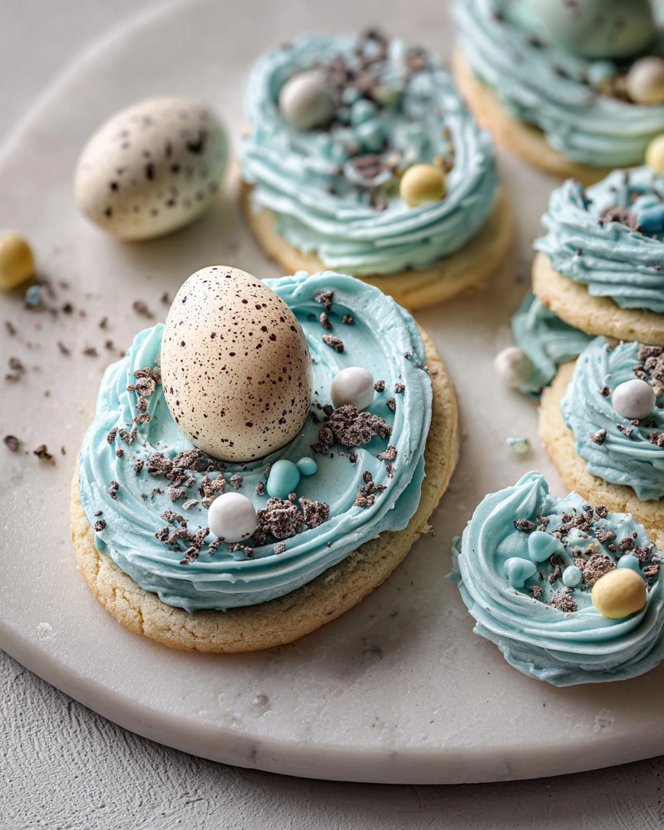 Easter Egg Frosted Sugar Cookies with Speckled Buttercream and Mini Egg Decorations Recipe 6 Easter Egg Frosted Sugar Cookies with Speckled Buttercream and Mini Egg Decorations Recipe - Recipe Image