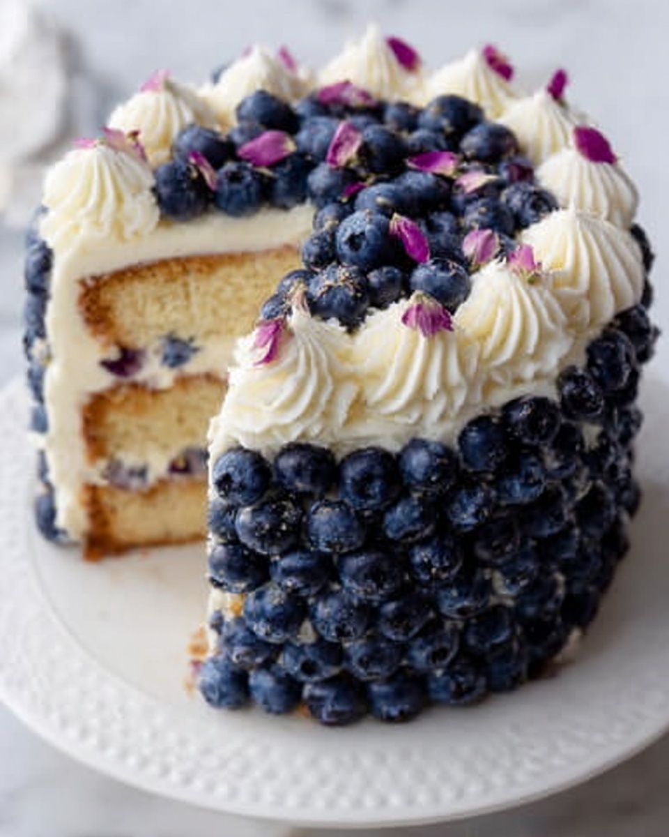 Blueberry Cream Cake Recipe - Recipe Image