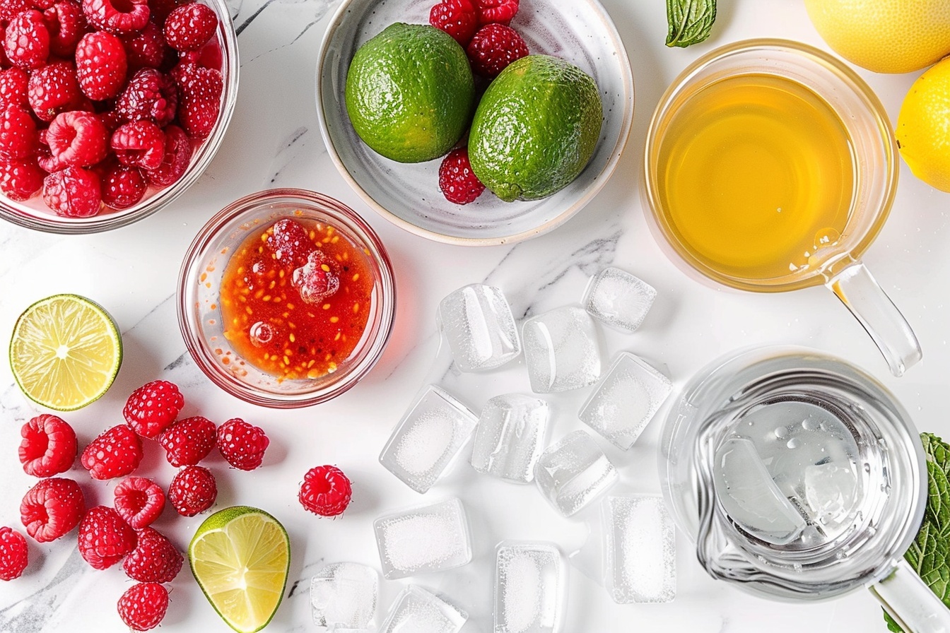 Raspberry Mocktail (Easy Sparkling Pink Drink) Recipe - Recipe Image