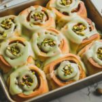 Small Batch Pistachio Cream Cinnamon Rolls with Pistachio Cream Cheese Frosting Recipe