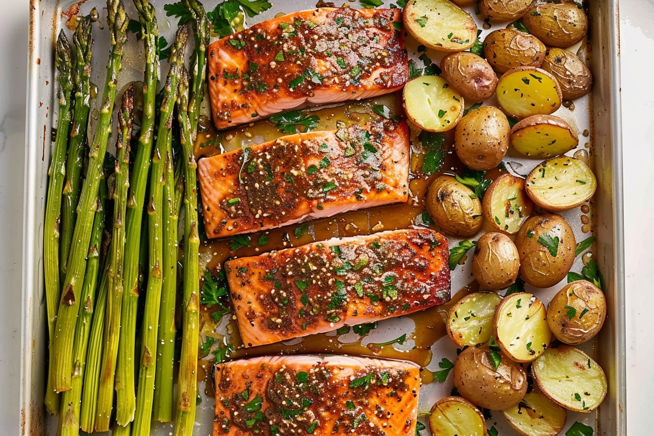 Sheet Pan Maple Dijon Glazed Salmon Recipe