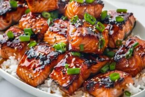 Crispy Honey Garlic Salmon Bites Recipe
