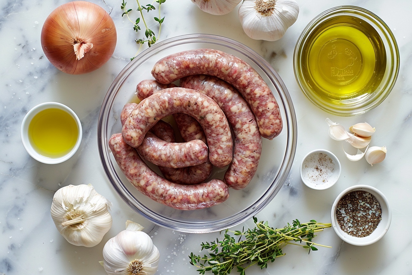 Bangers & Mash with Onion Gravy and Peas Recipe - Recipe Image