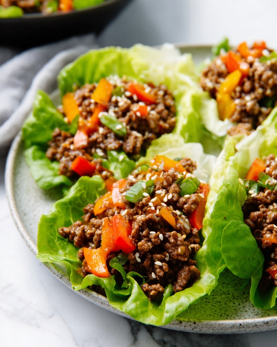 Asian Style Ground Beef Lettuce Wraps Recipe - Recipe Image
