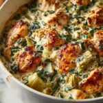 High-Protein Spinach and Artichoke Chicken Casserole Recipe