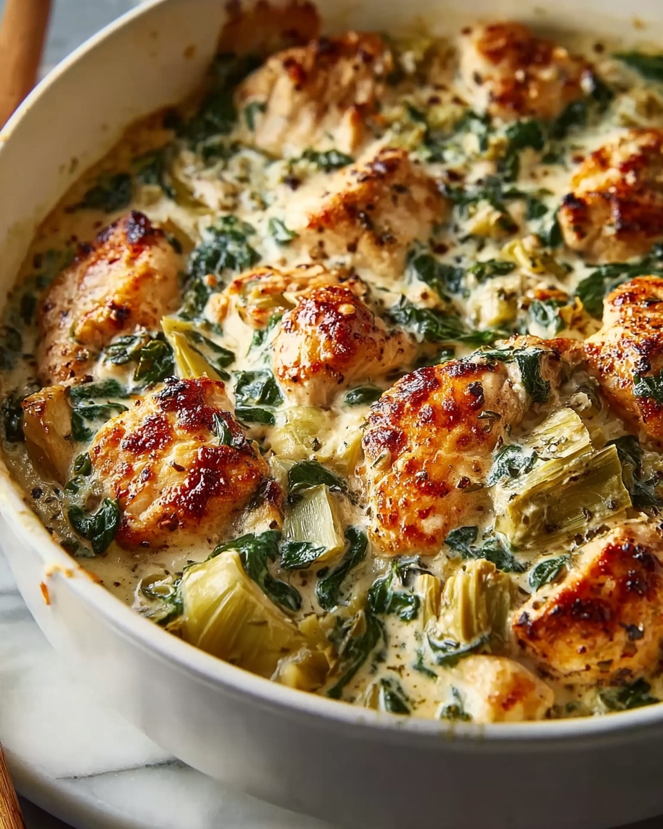 High-Protein Spinach and Artichoke Chicken Casserole Recipe