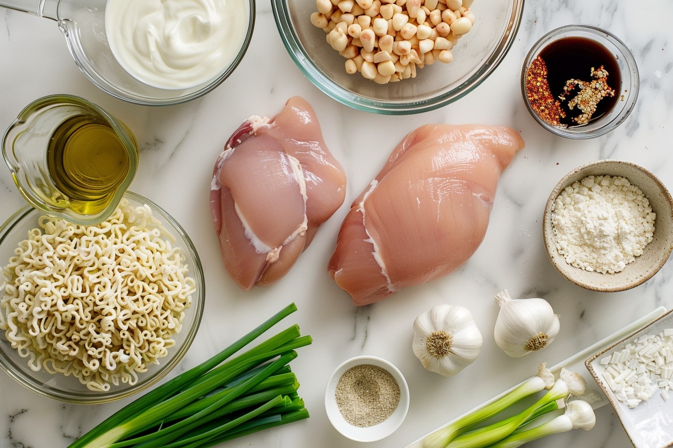 Creamy Garlic Chicken Ramen Recipe - Recipe Image