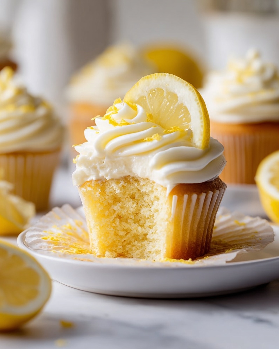 Lemon Cupcakes with Lemon Buttercream Frosting Recipe - Recipe Image