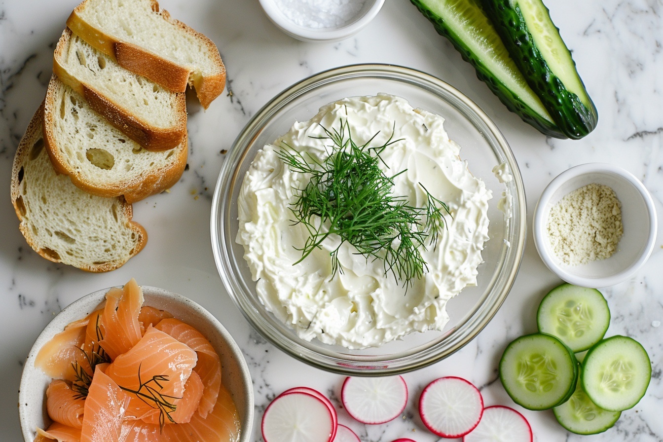 Cucumber Sandwiches with Cream Cheese Recipe - Recipe Image