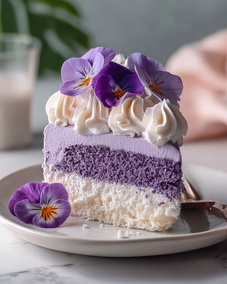 Fluffy Taro Ube Cloud Cake That Blissfully Melts in Your Mouth Recipe - Recipe Image