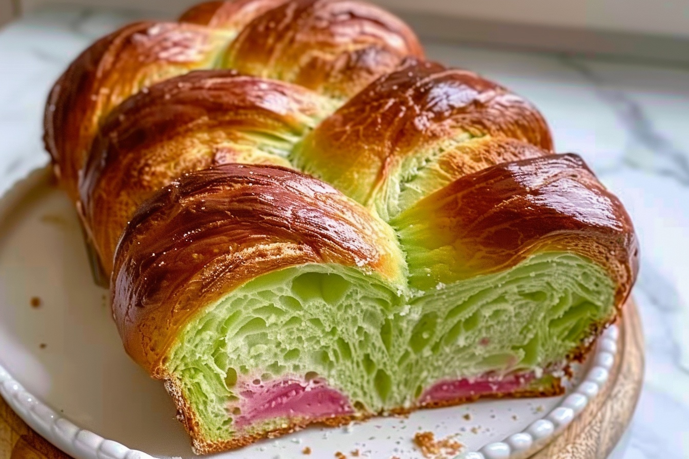 Beetroot Spinach Bread Braid Recipe - Recipe Image