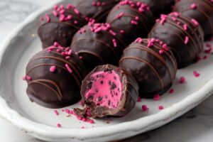 Vibrant Pitaya Coconut Treats with Dark Chocolate Coating Recipe