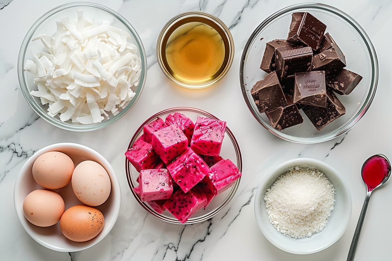 Vibrant Pitaya Coconut Treats with Dark Chocolate Coating Recipe - Recipe Image