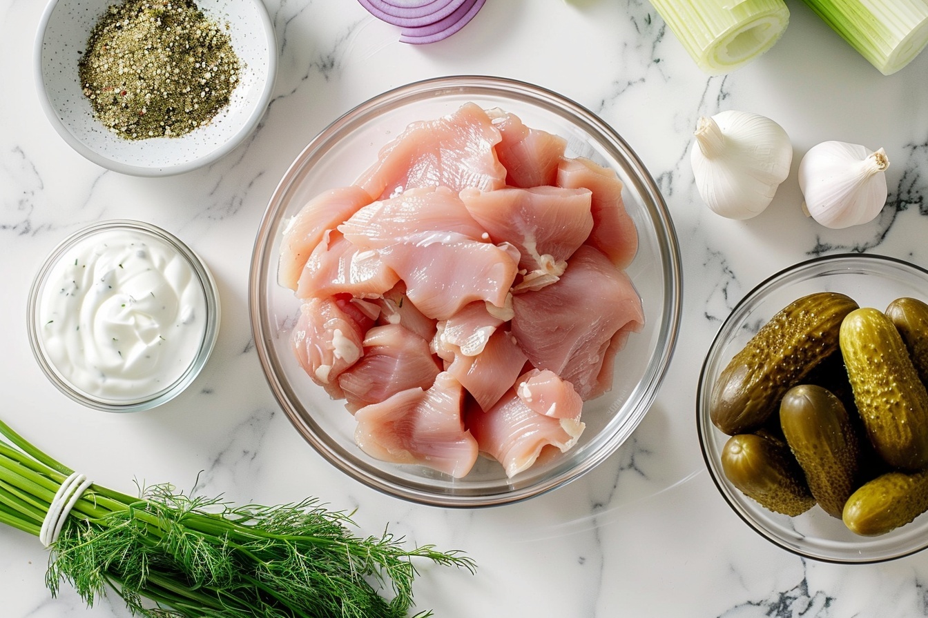 High Protein Dill Pickle Chicken Salad Recipe - Recipe Image