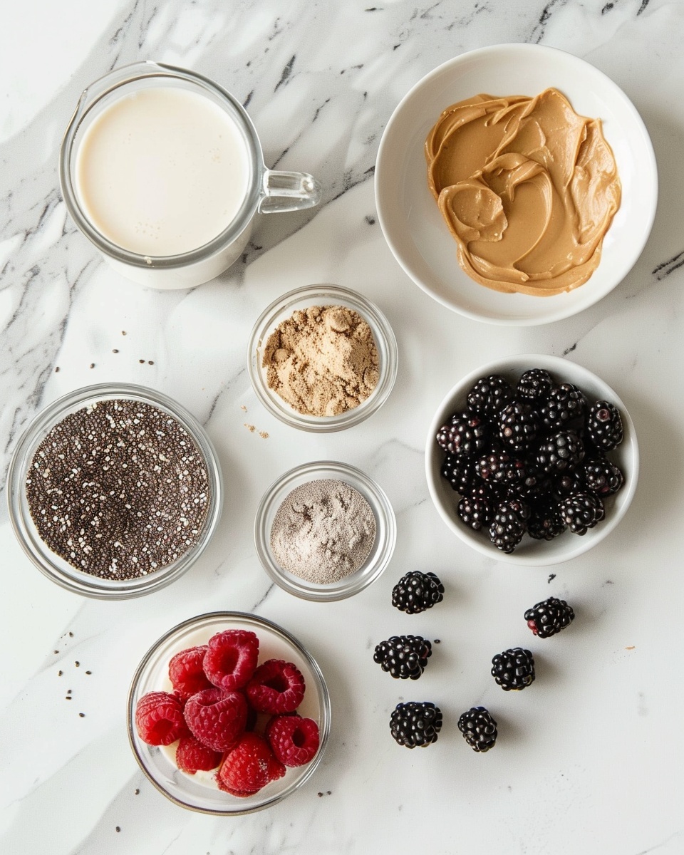 Peanut Butter Chia Pudding with Berry Sauce (Keto) Recipe - Recipe Image