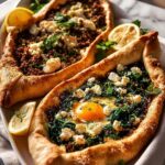 Turkish Pide with Spinach, Sausage, and Lamb Toppings Recipe