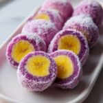 Banana Mochi Coated in Coconut Flakes Recipe
