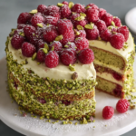 Pistachio Raspberry Cake Recipe