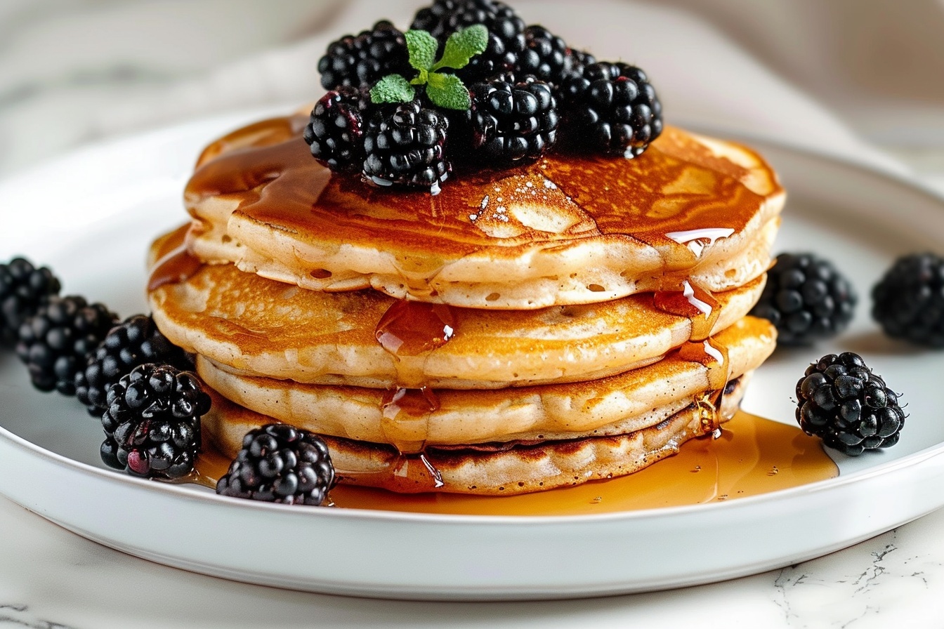 Fluffy Cottage Cheese Pancakes - High Protein Breakfast Recipe - Recipe Image