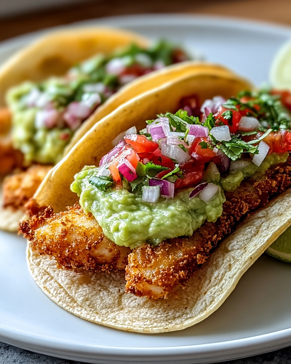 Crispy Baja Fish Tacos with Avocado Crema Recipe - Recipe Image