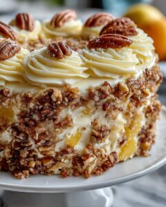 Southern Creamy Pineapple Pecan Cake Recipe