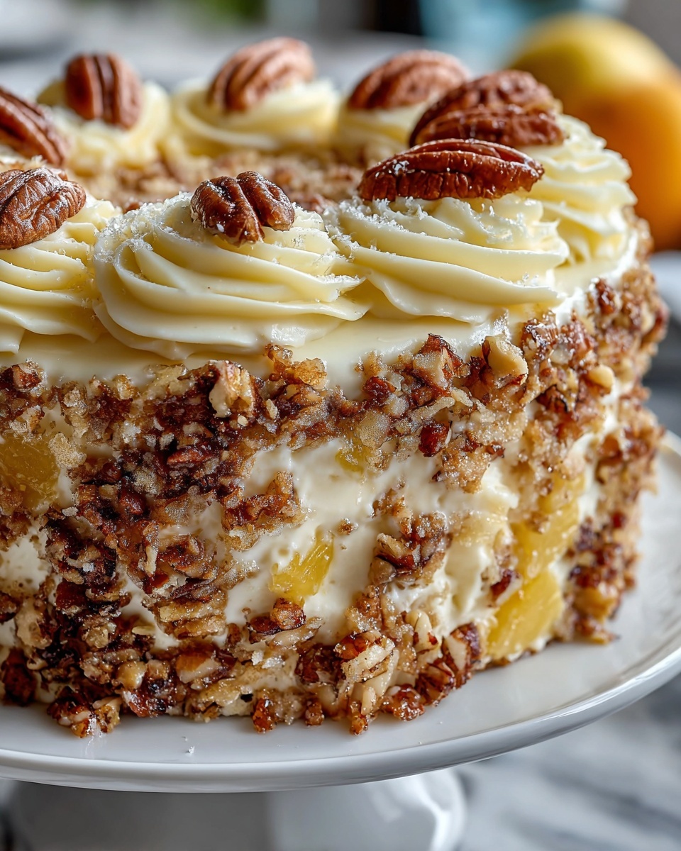 Southern Creamy Pineapple Pecan Cake Recipe