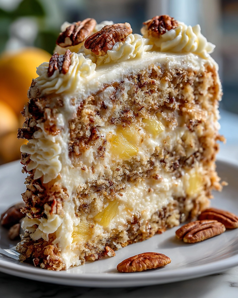Southern Creamy Pineapple Pecan Cake Recipe - Recipe Image