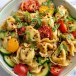 Potsticker Salad (Dumpling Salad) with Tomato, Cucumber, and Basil Recipe