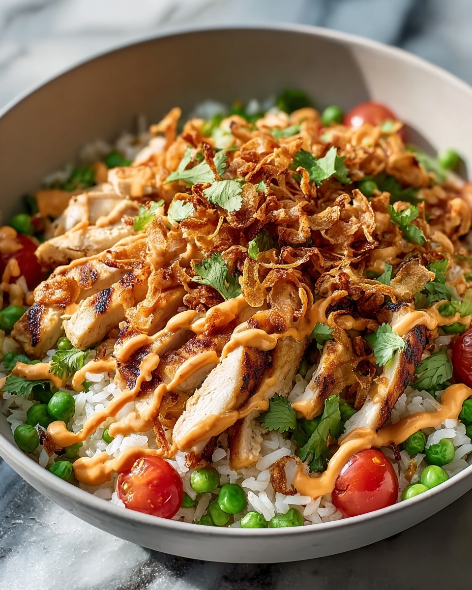 Chicken Crispy Rice Salad with Creamy Peanut Dressing Recipe
