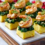 Polenta Squares with Garlic Shrimp and Spinach Pesto Recipe