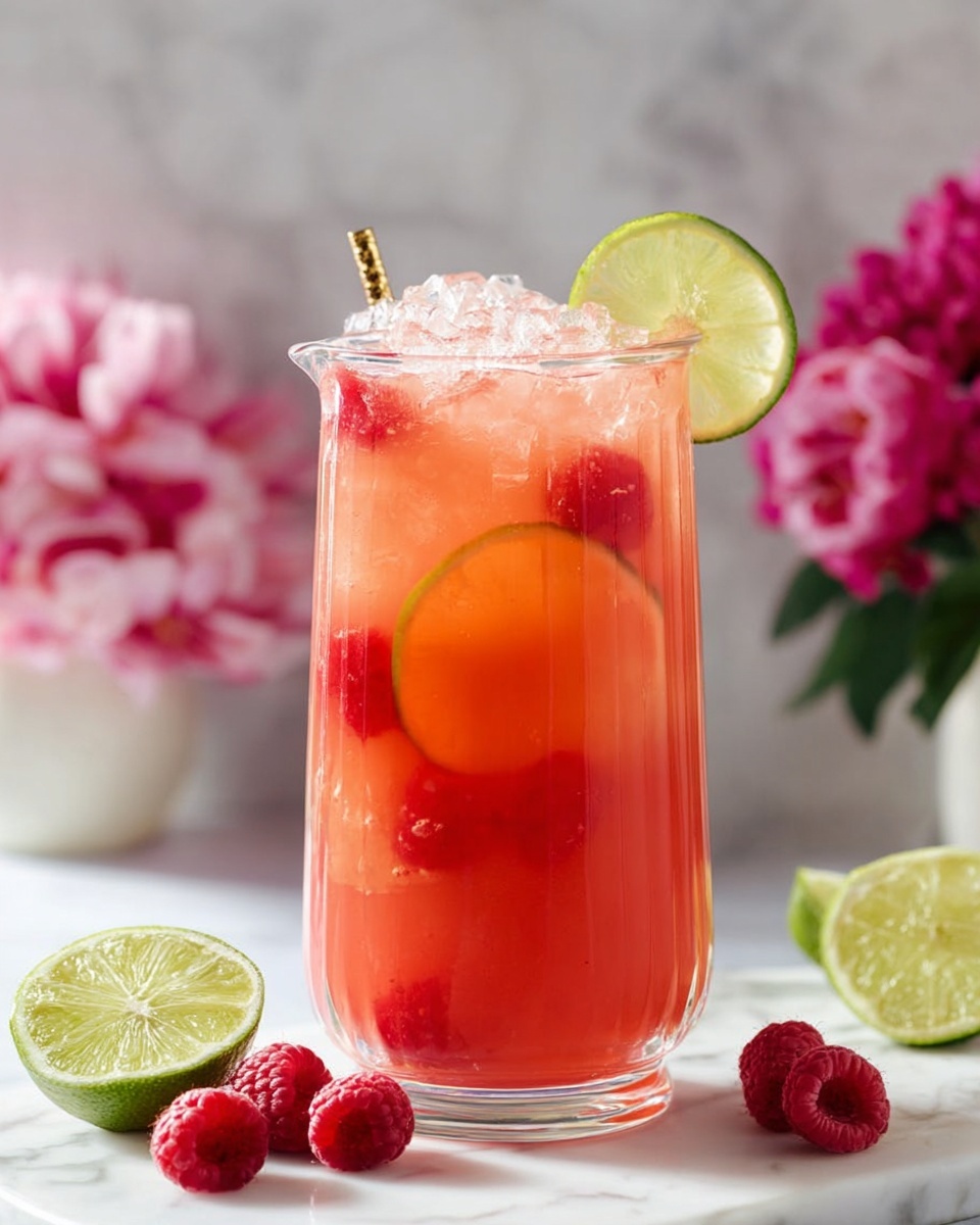 Raspberry Mocktail (Easy Sparkling Pink Drink) Recipe - Recipe Image