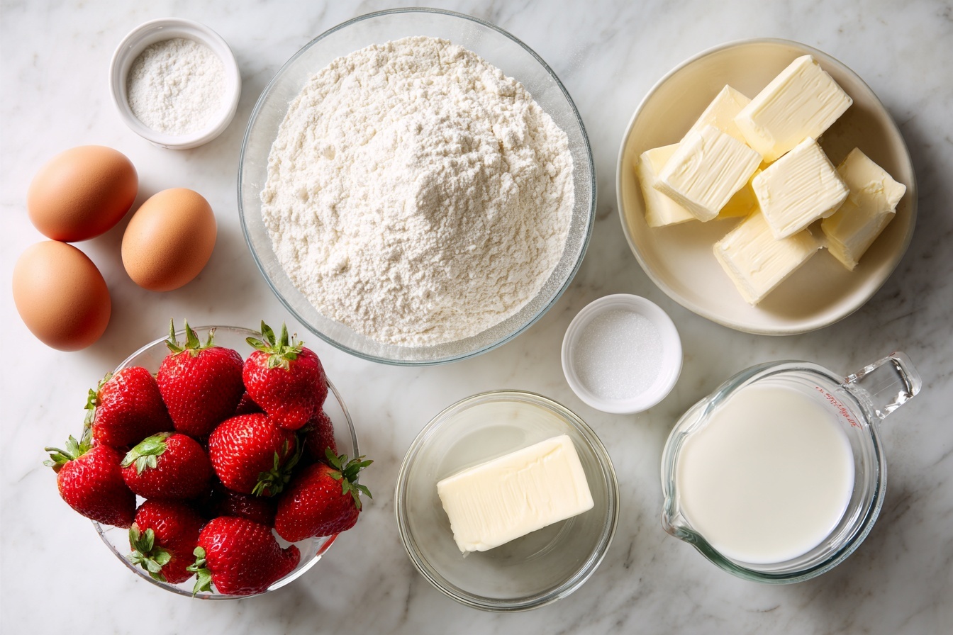 Strawberry Custard Delight Cake Recipe