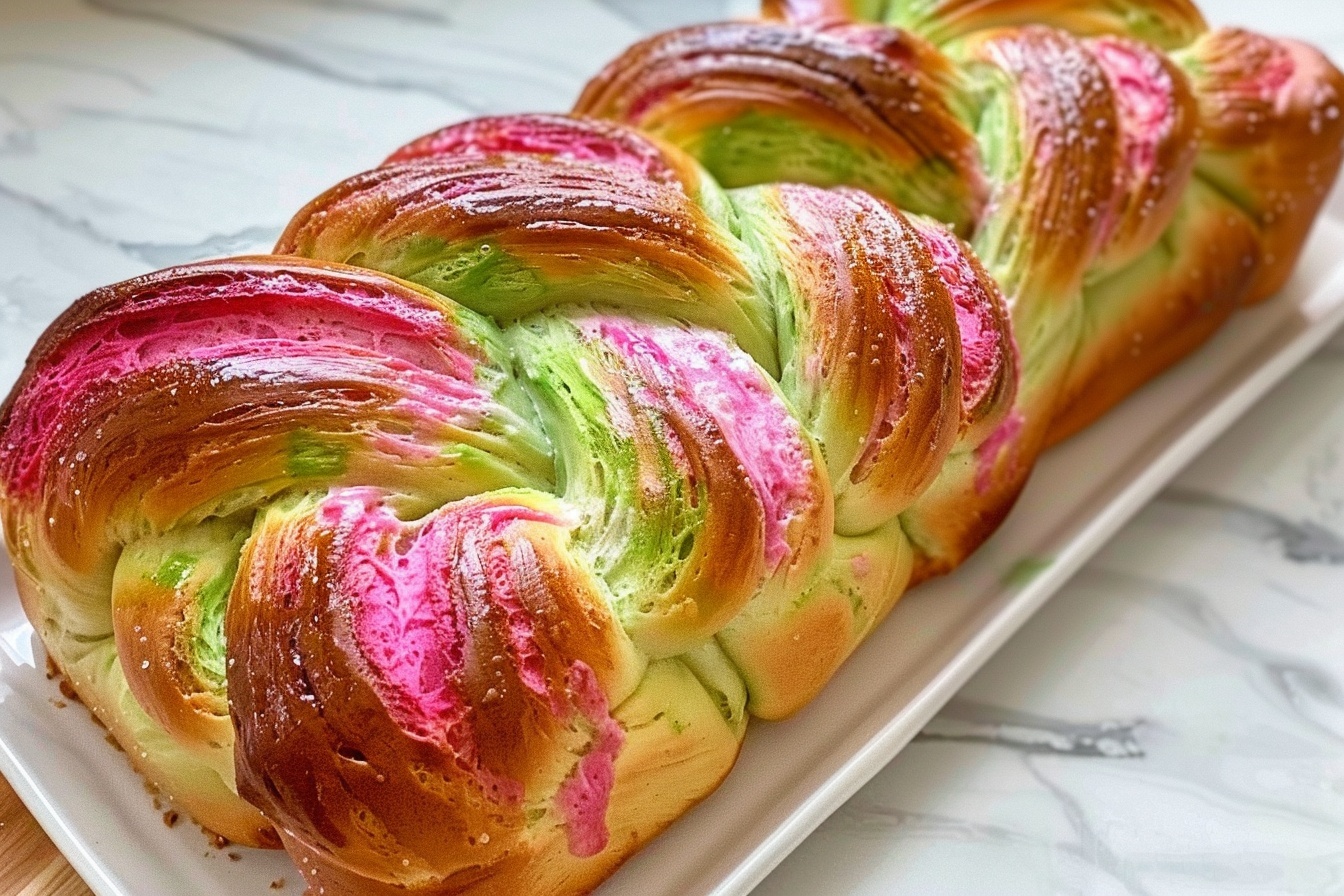 Beetroot Spinach Bread Braid Recipe