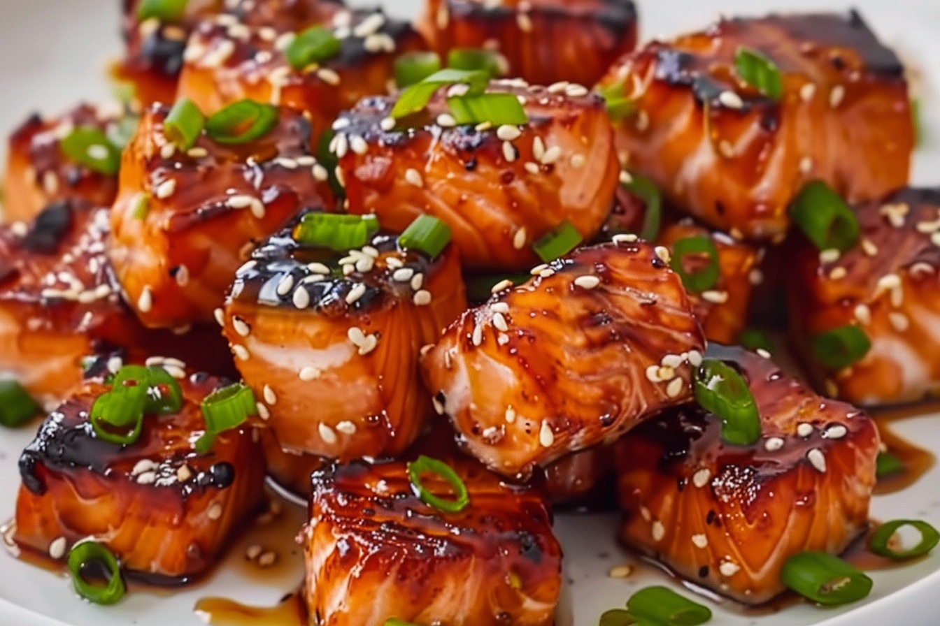 Crispy Honey Garlic Salmon Bites Recipe - Recipe Image