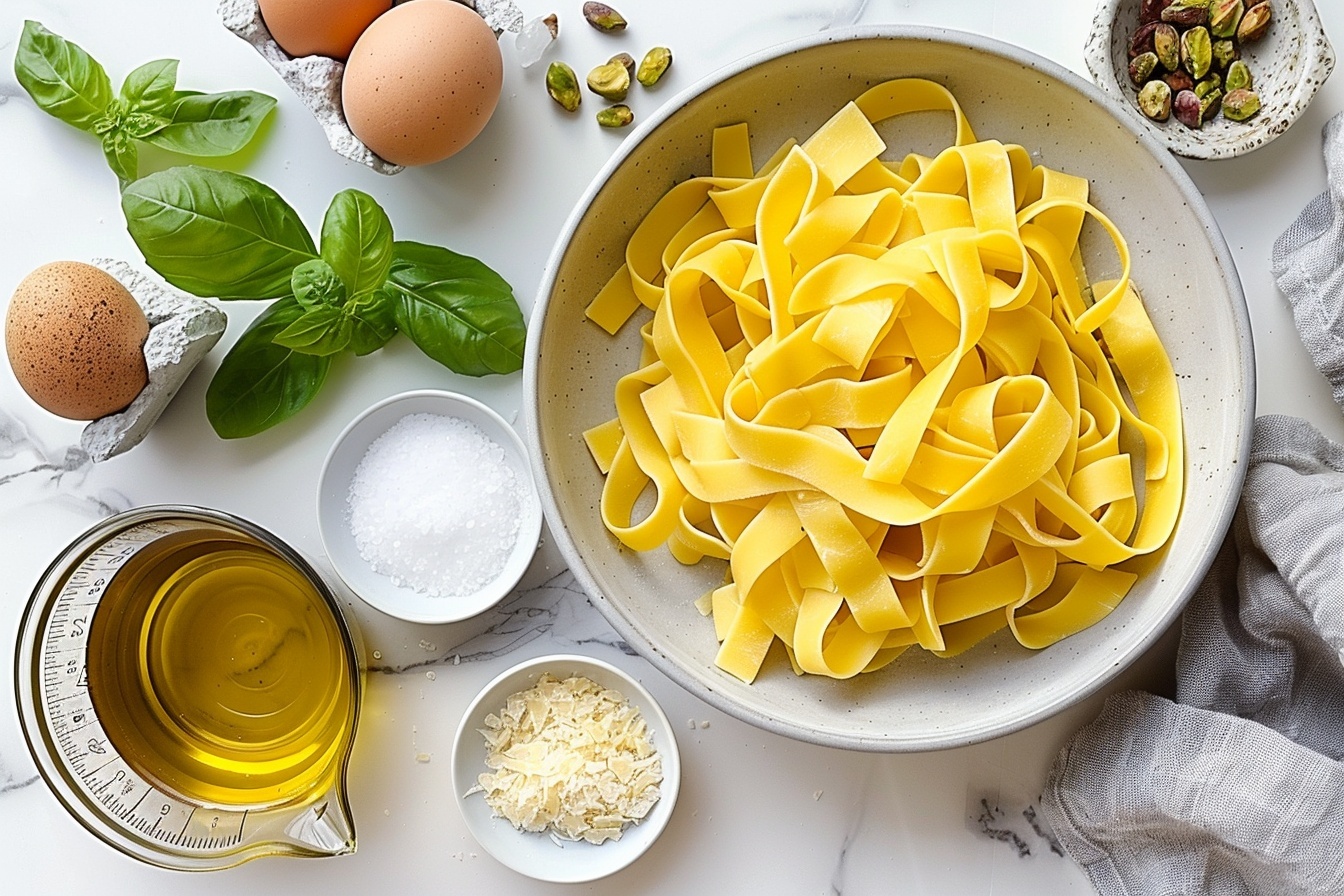 Pistachio Pesto Pasta with Burrata Recipe - Recipe Image