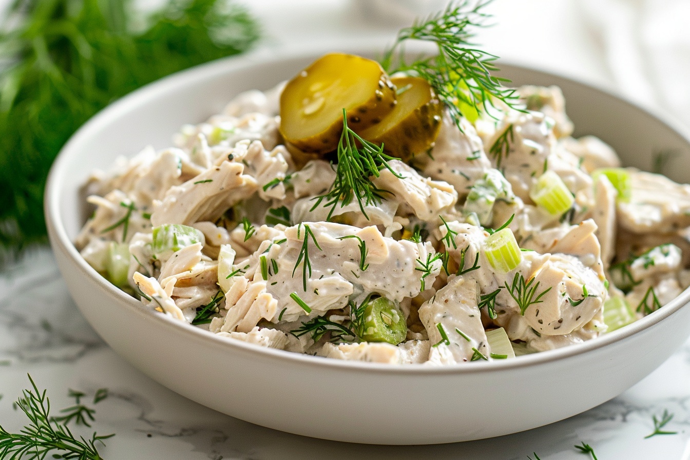High-Protein Dill Pickle Chicken Salad Recipe
