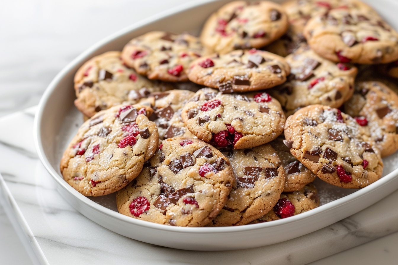 Brown Butter Raspberry Chocolate Chip Cookies Recipe