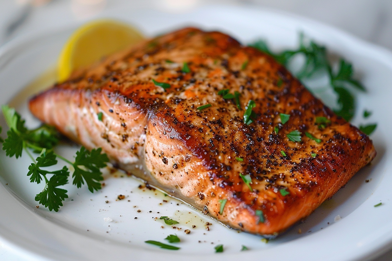 Crispy Air Fryer Lemon Garlic Salmon Recipe 6 Crispy Air Fryer Lemon Garlic Salmon Recipe - Recipe Image