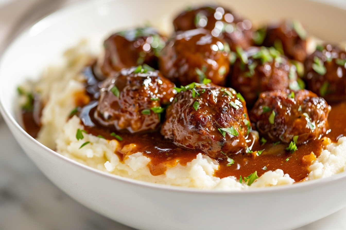 Tasty Slow Cooker Salisbury Steak Meatballs Recipe